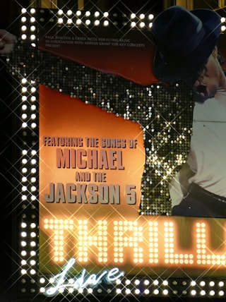 Michael Jackson 5 billboard during nighttime