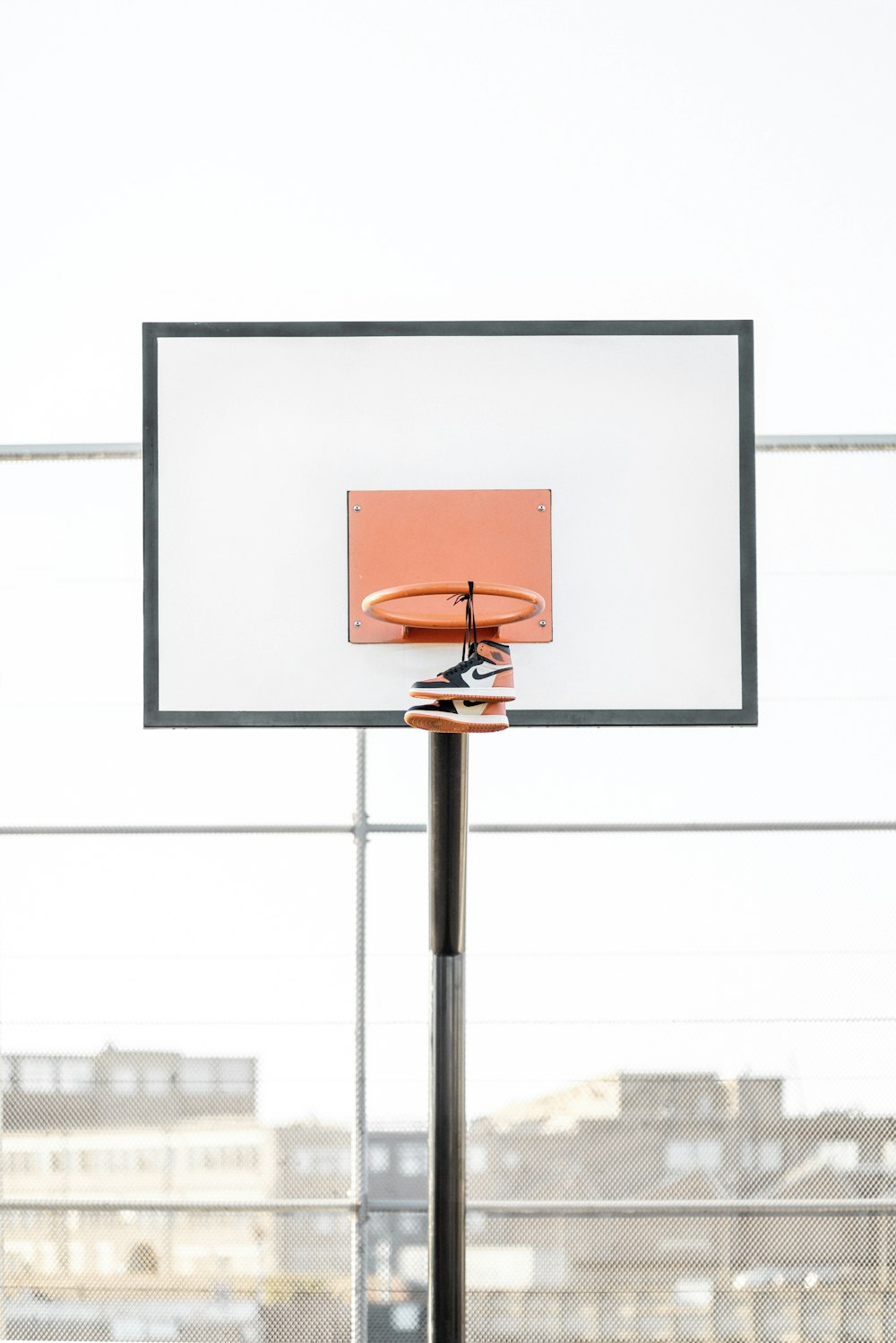white and black basketball system
