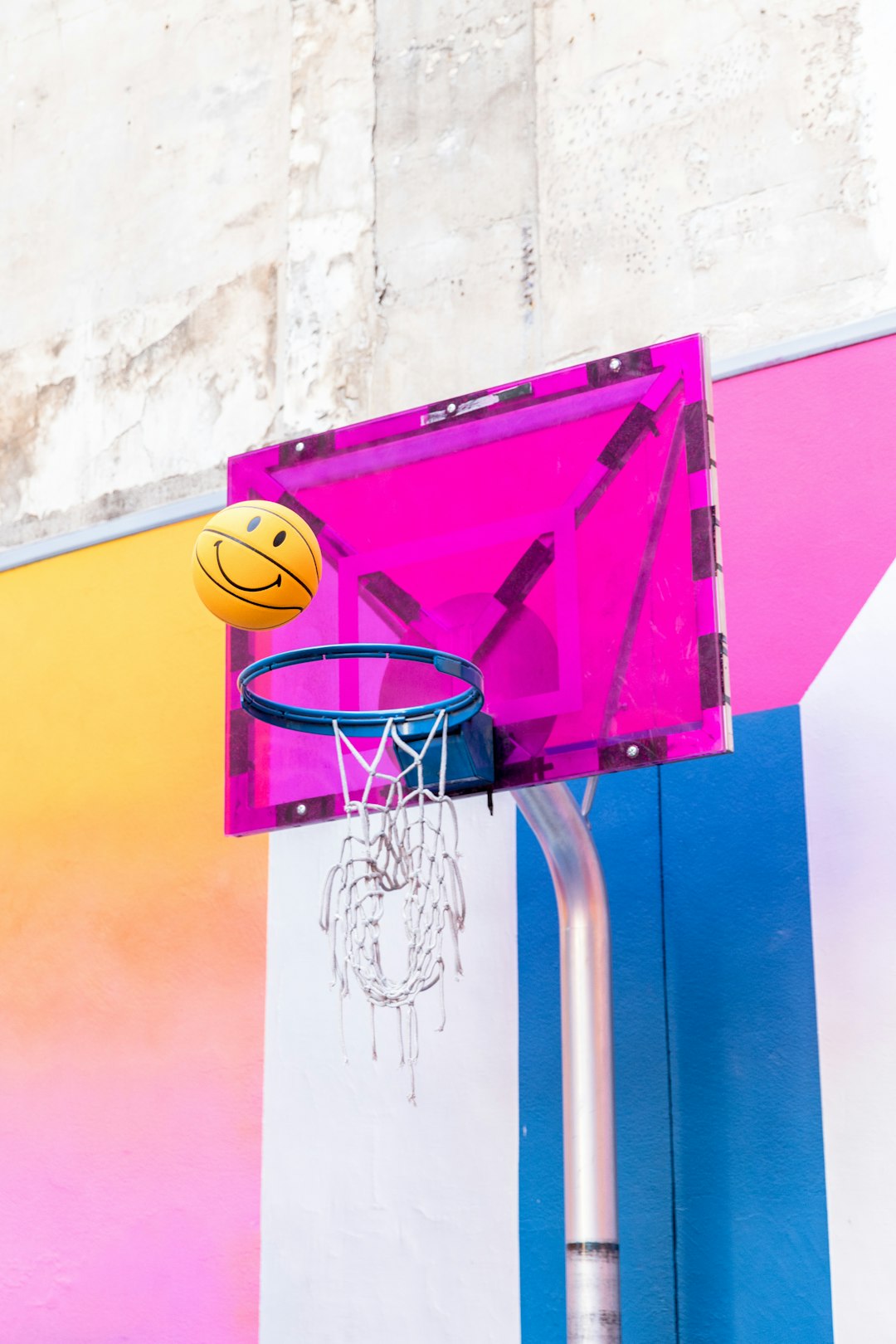 pink basketball system