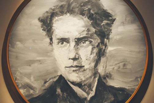 A detailed portrait painting showcasing expressive brushwork and emotion.