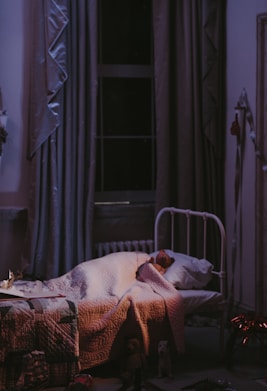 bear on bed inside room