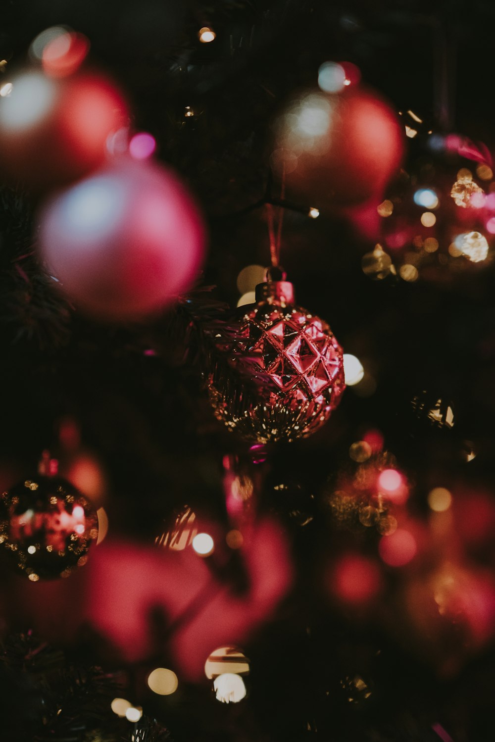 baubles in Christmas tree