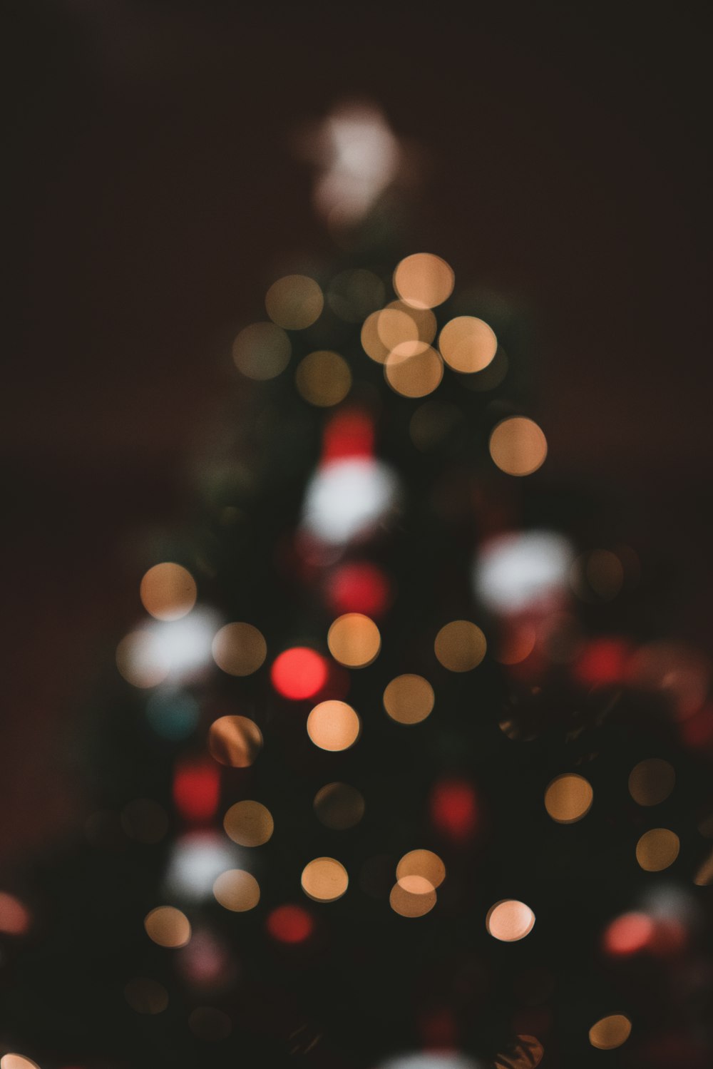 fotografía bokeh del árbol de Navidad con luces