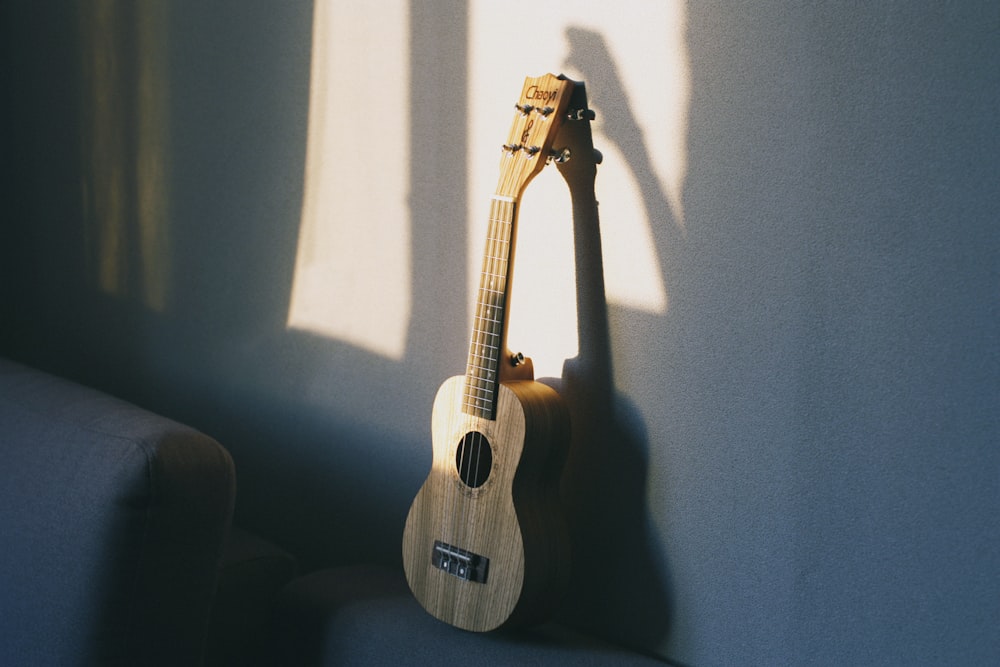 brown ukulele