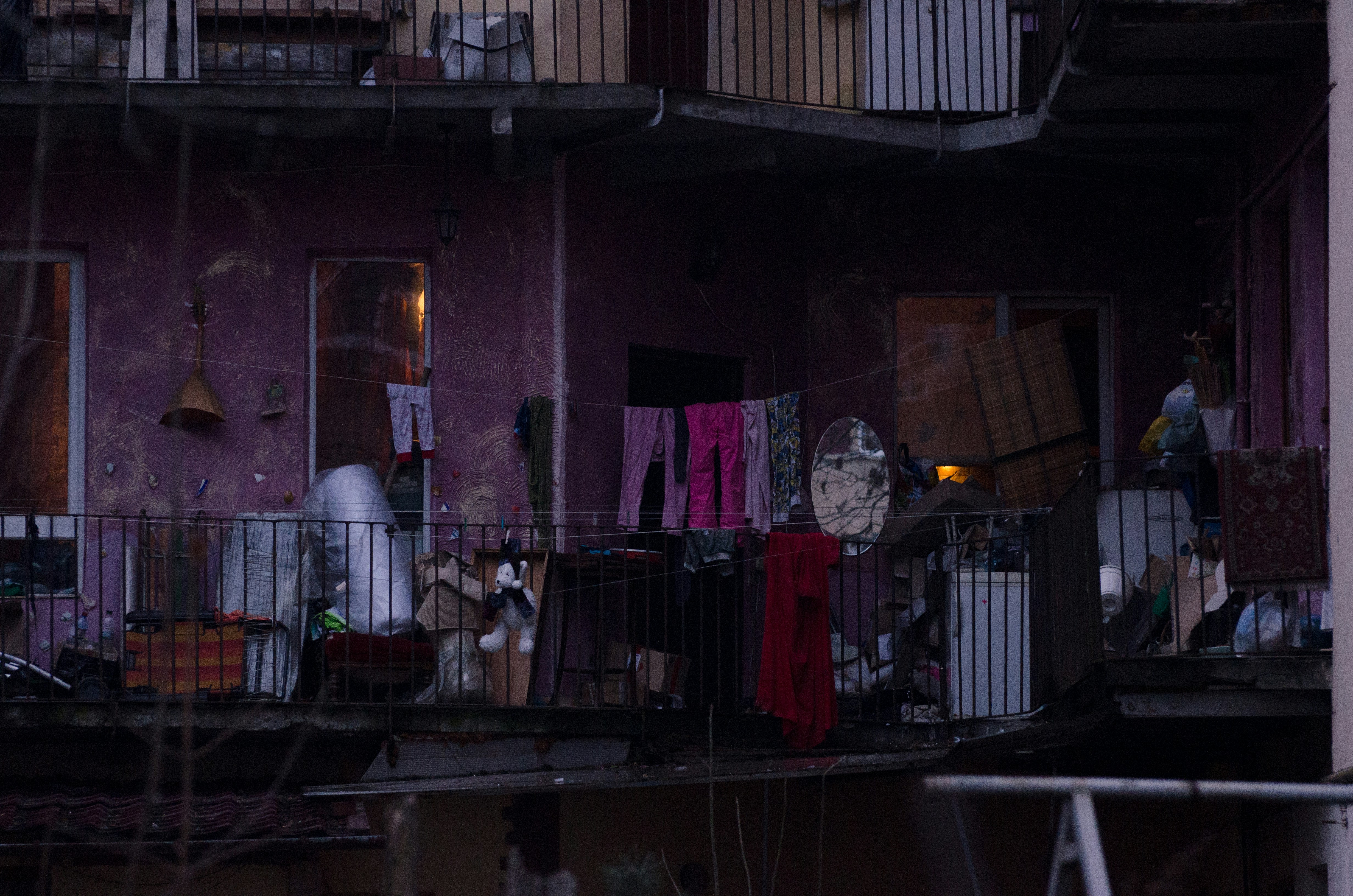 concrete building with railings