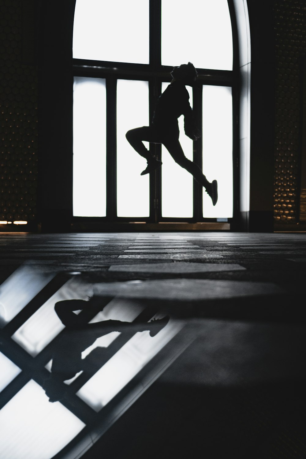 silhouette of man jumping