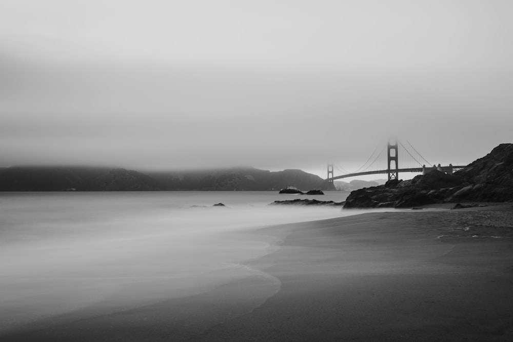 grayscale photo of San Francisco Golden Gate Bridge