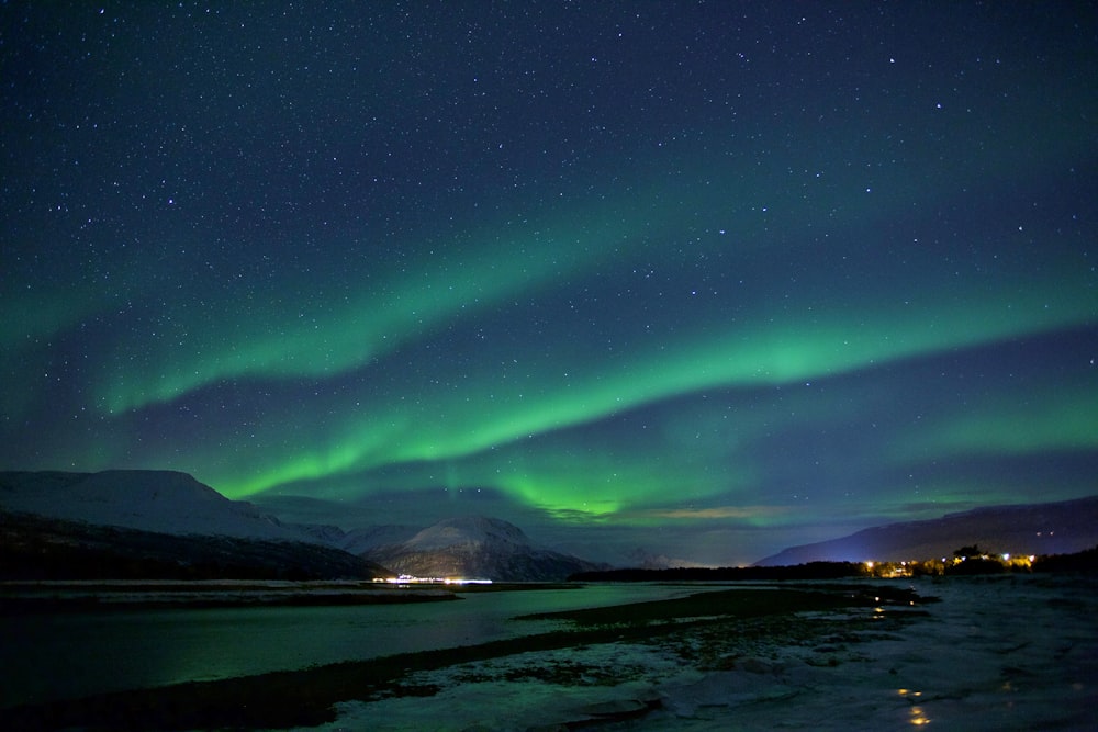 landscape photography of aurora lights