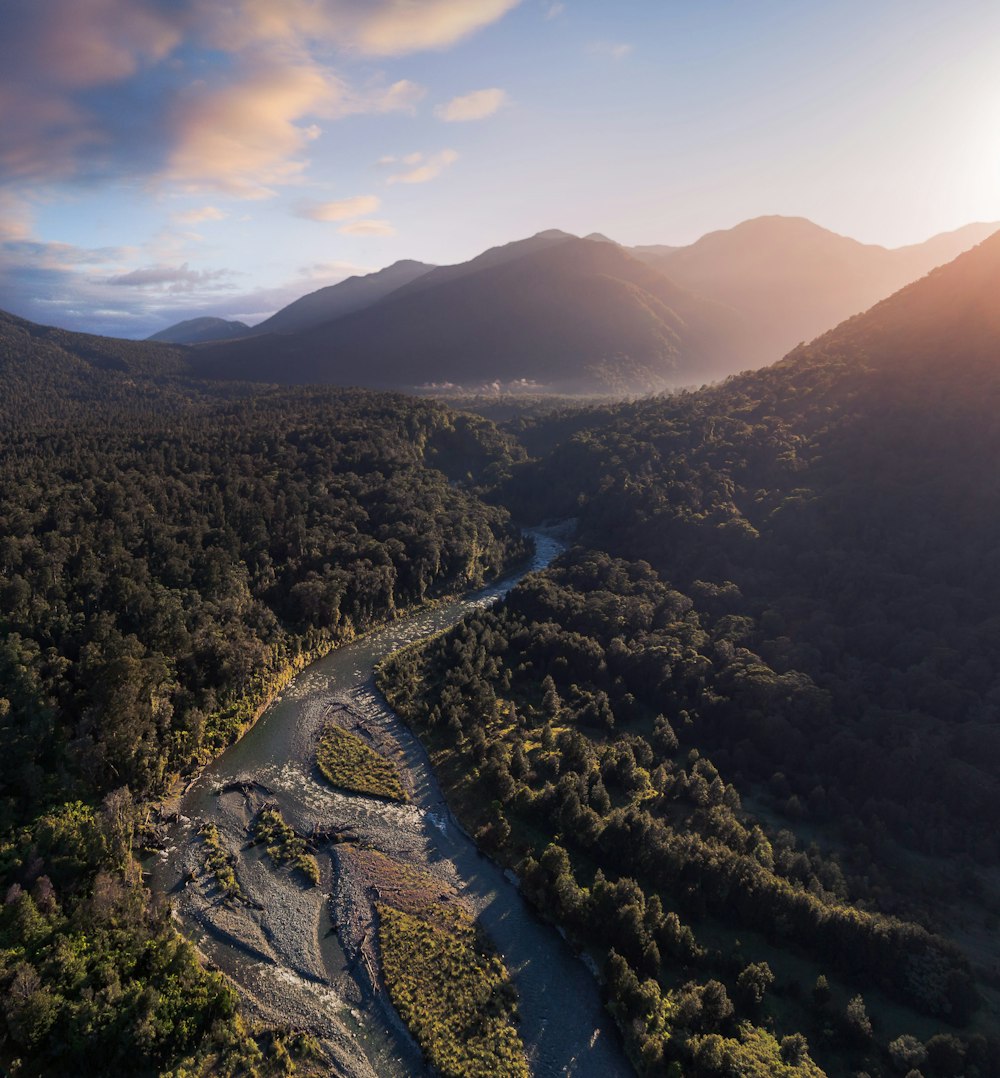 aerial photography of river