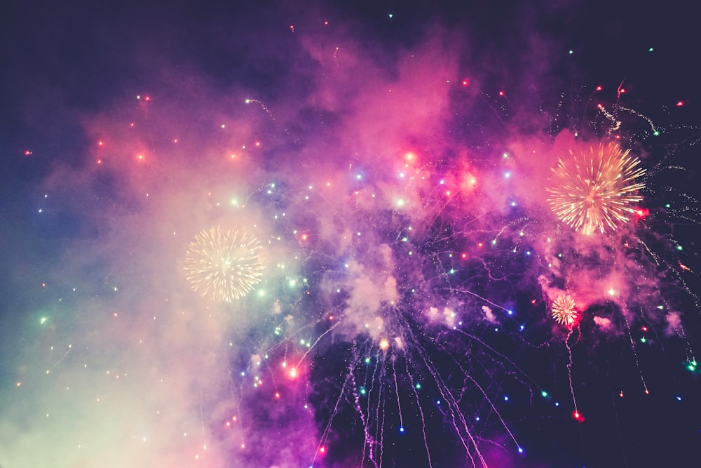 multicolored fireworks