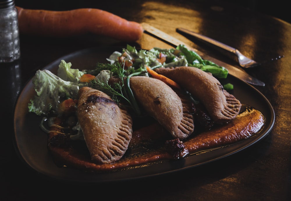 dumplings on cast iron pan