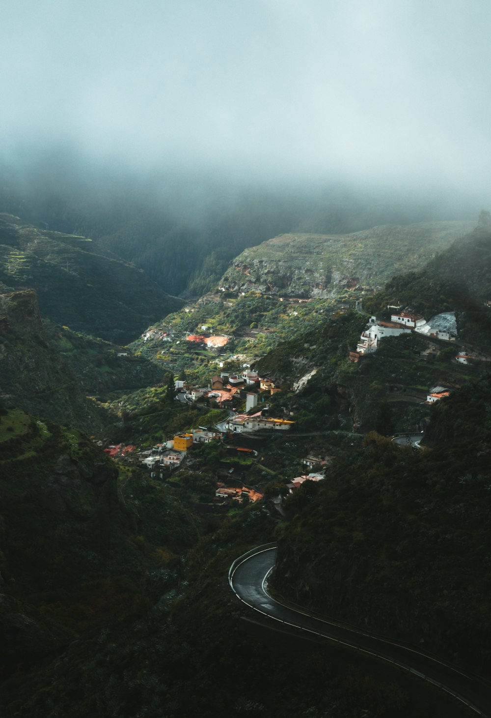 aerial photography of mountains