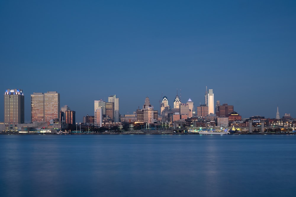 city with high-rise buildings and sea view