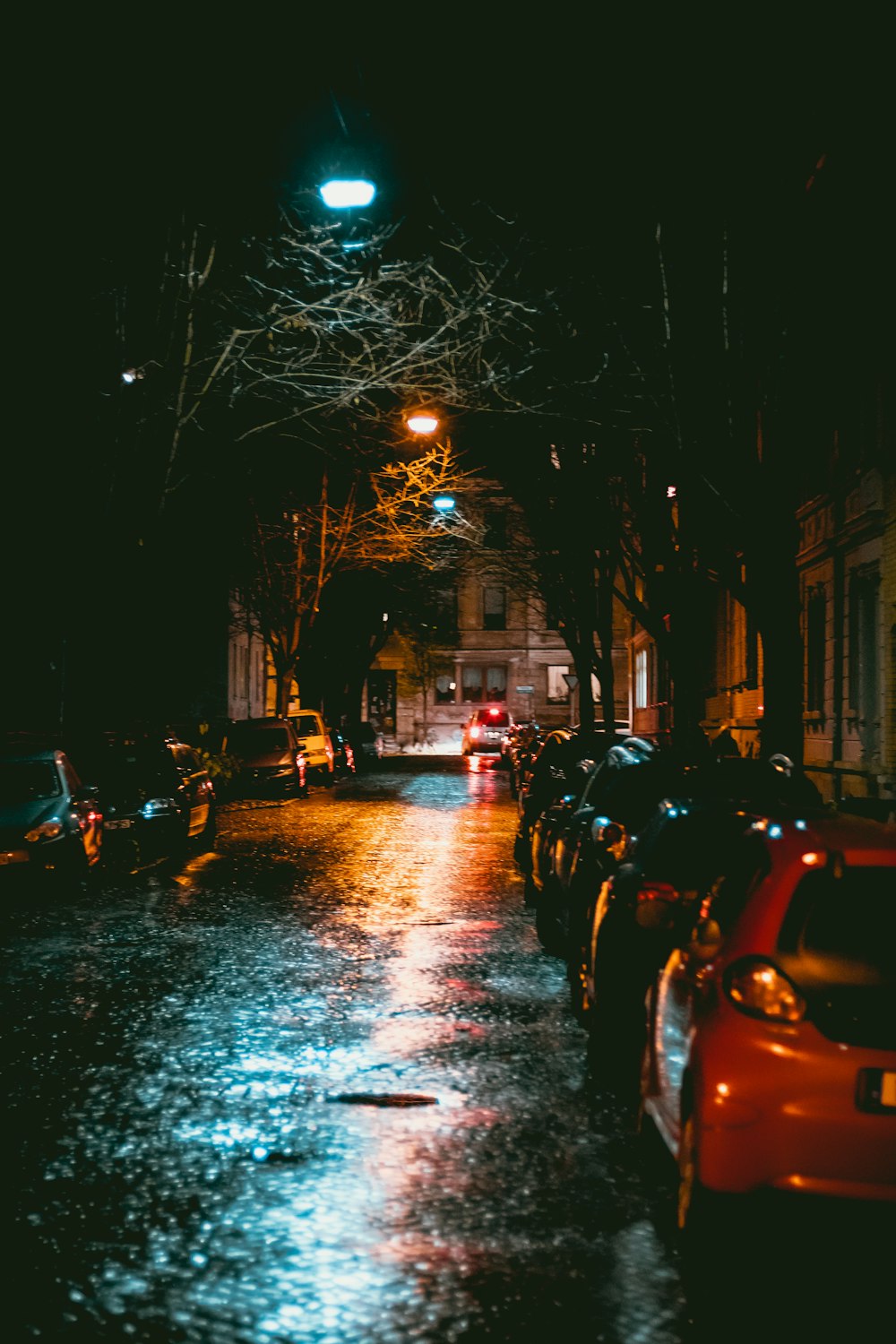 cars parked on sidewalks