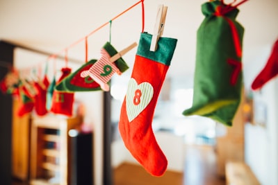 red and white stocking stocking google meet background
