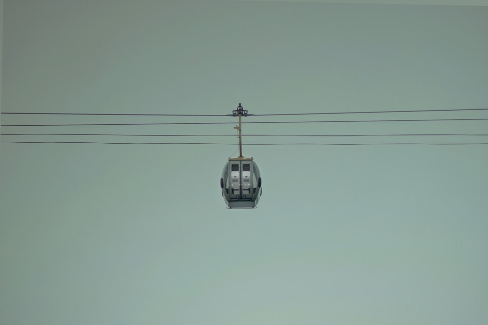 low angle photography of cable car