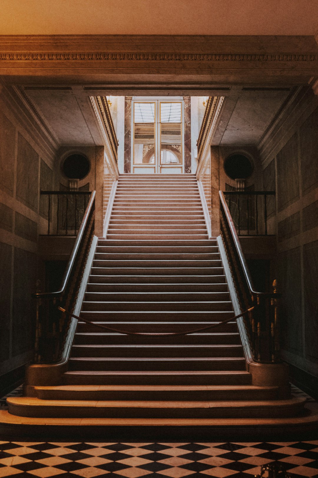 empty hallway through staircase