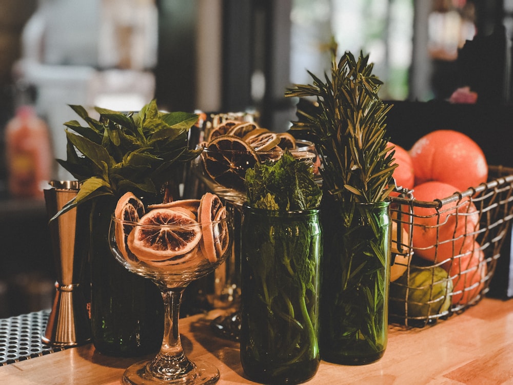 clear glass jars