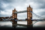 Tower bridge under gray sky