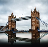 Tower bridge under gray sky