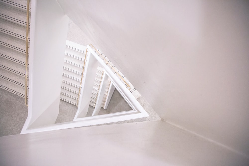 white concrete staircase
