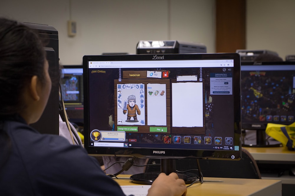 person in front of computer