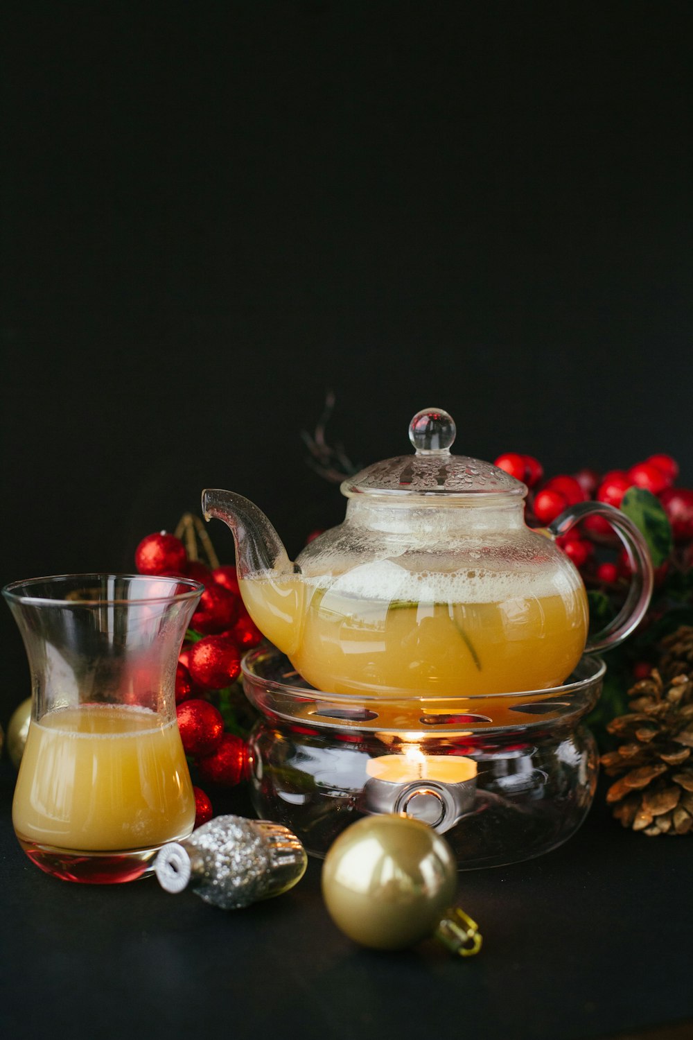 clear glass pitcher filled with yellow liquid