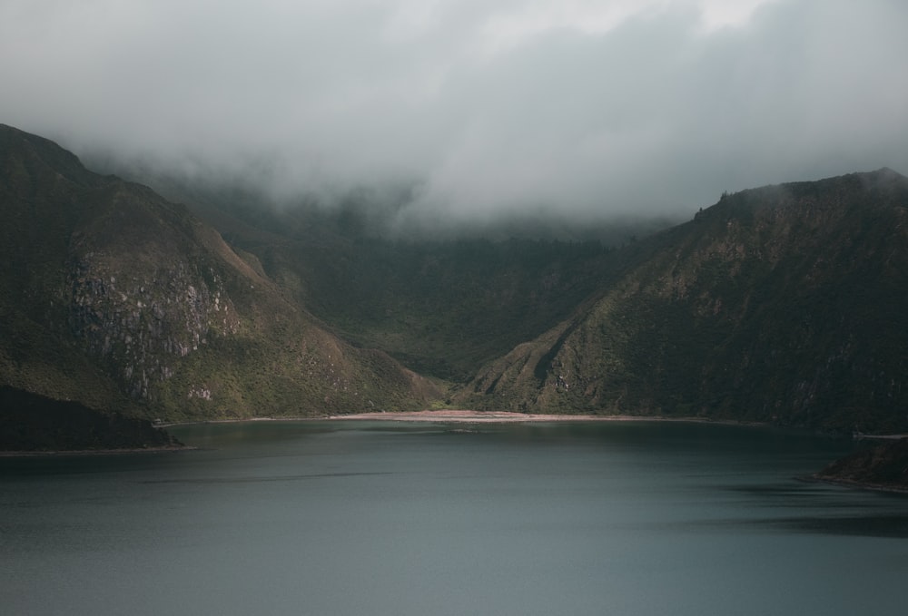 mountains covered with clouds