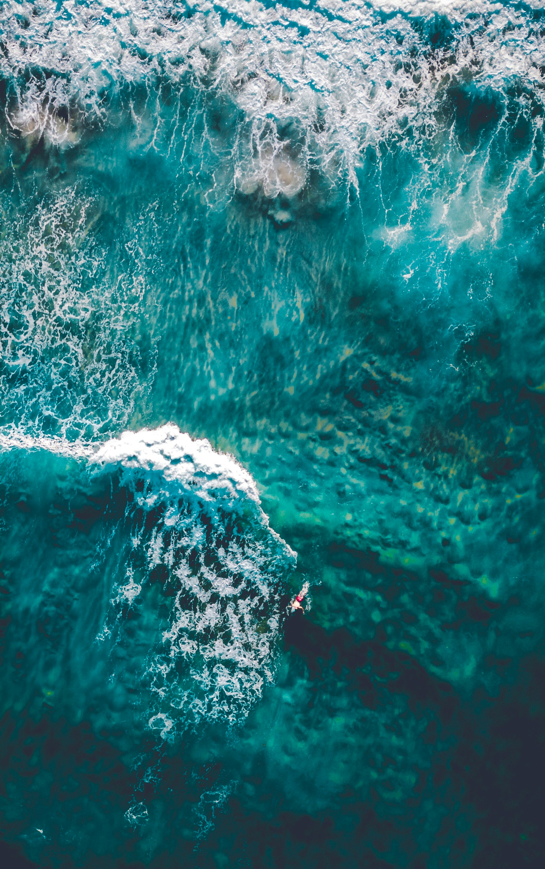 wavy ocean in aerial photography