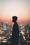 silhouette photo of man