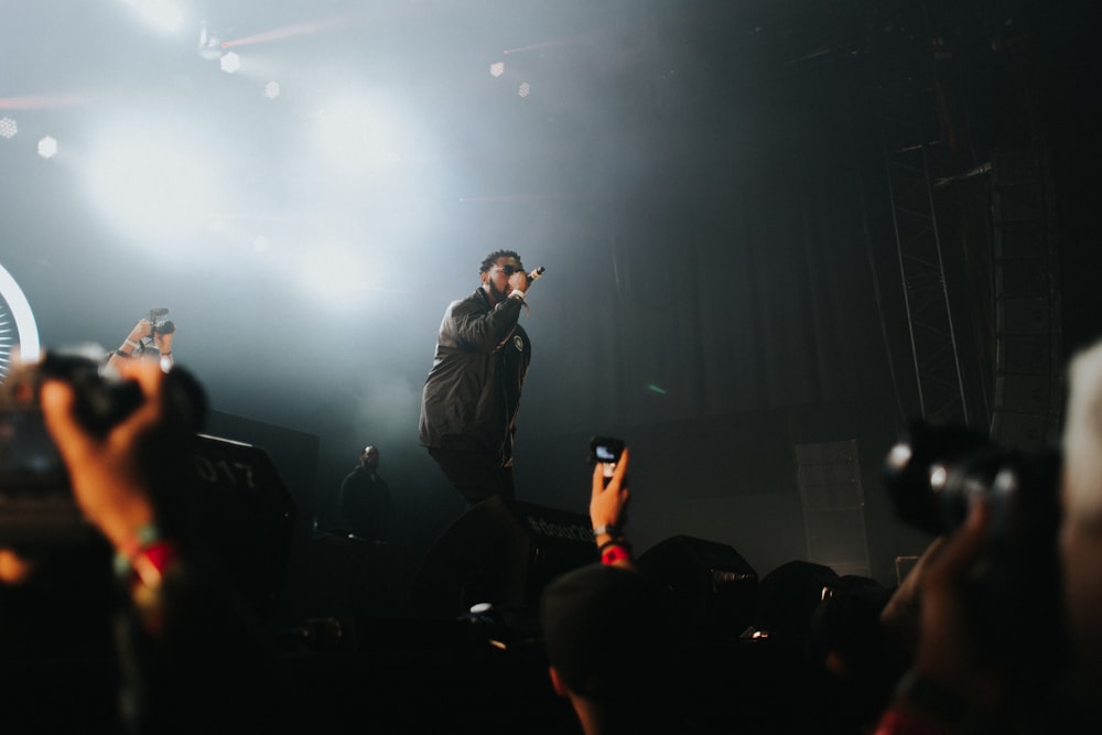 man performing on stage