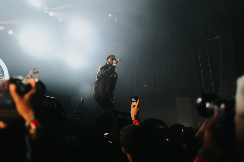 Performer on a smoky stage