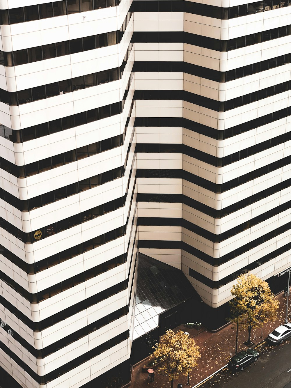 white and black high rise building