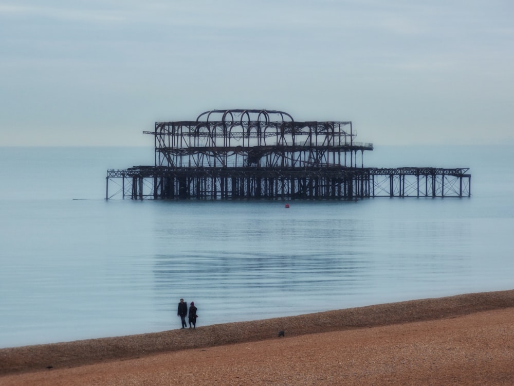 two people on seashore