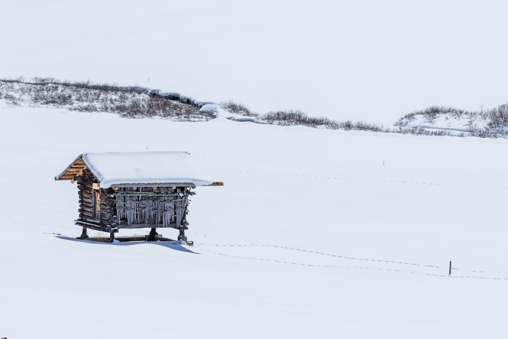 brown wooden house in winter time