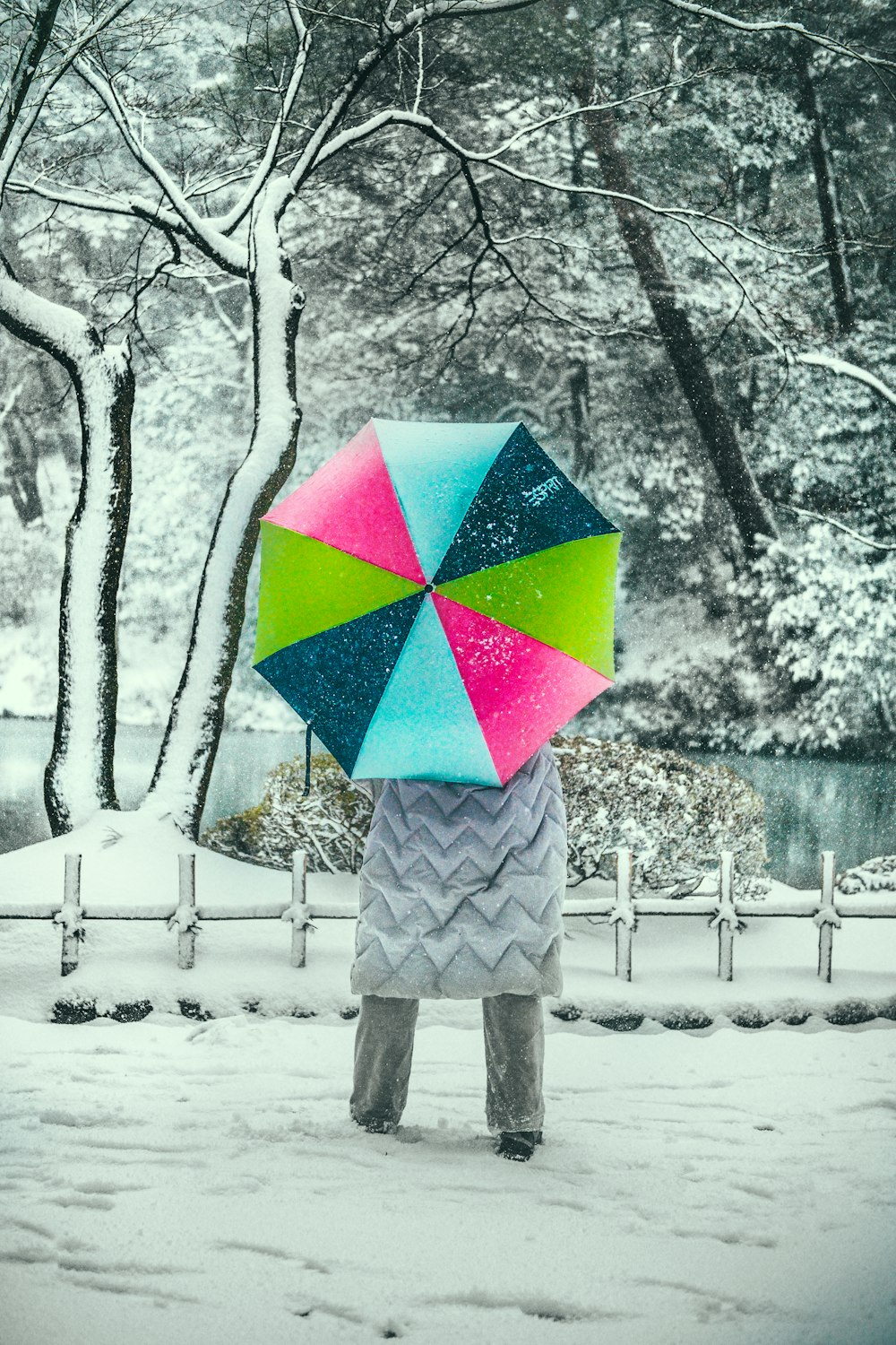 selective focus photography of person holding umbrella