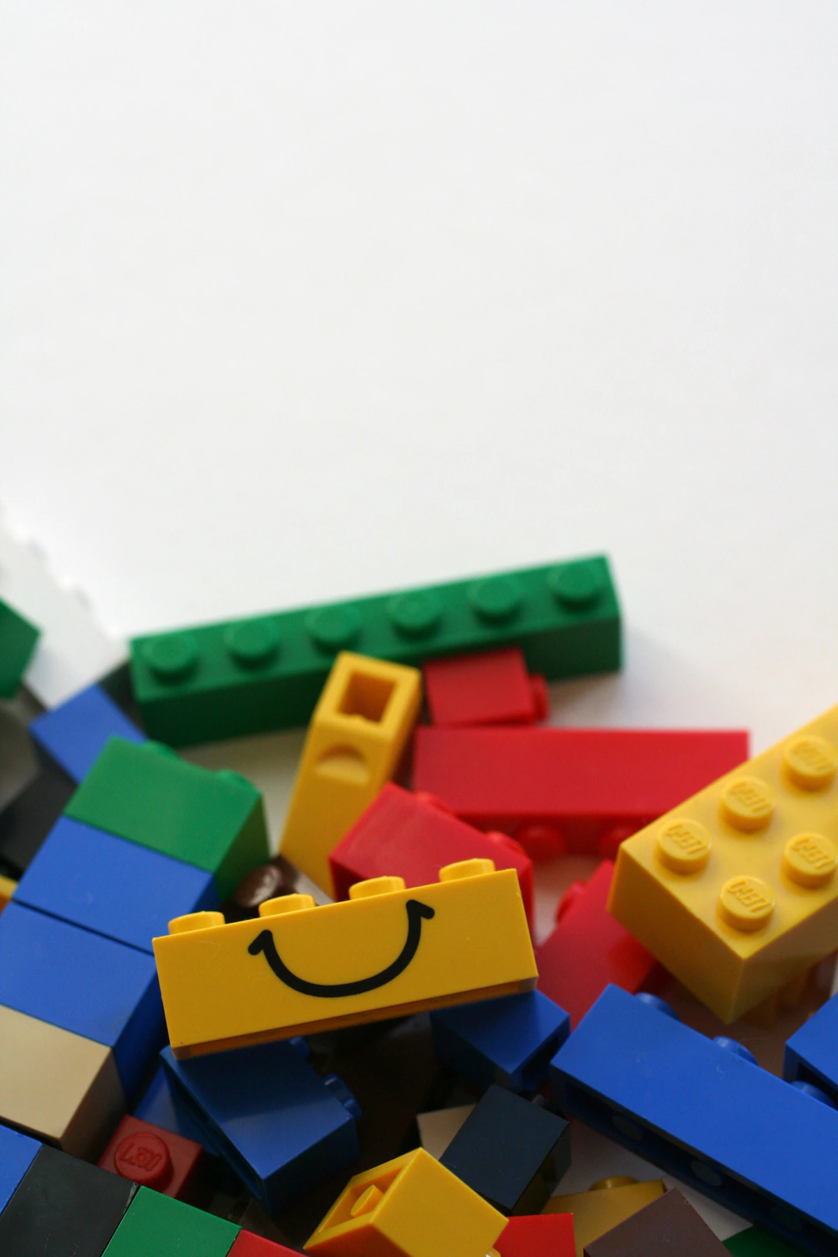 Close-up of assorted colorful interlocking bricks