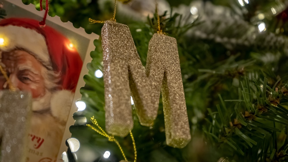 silver M Christmas decor