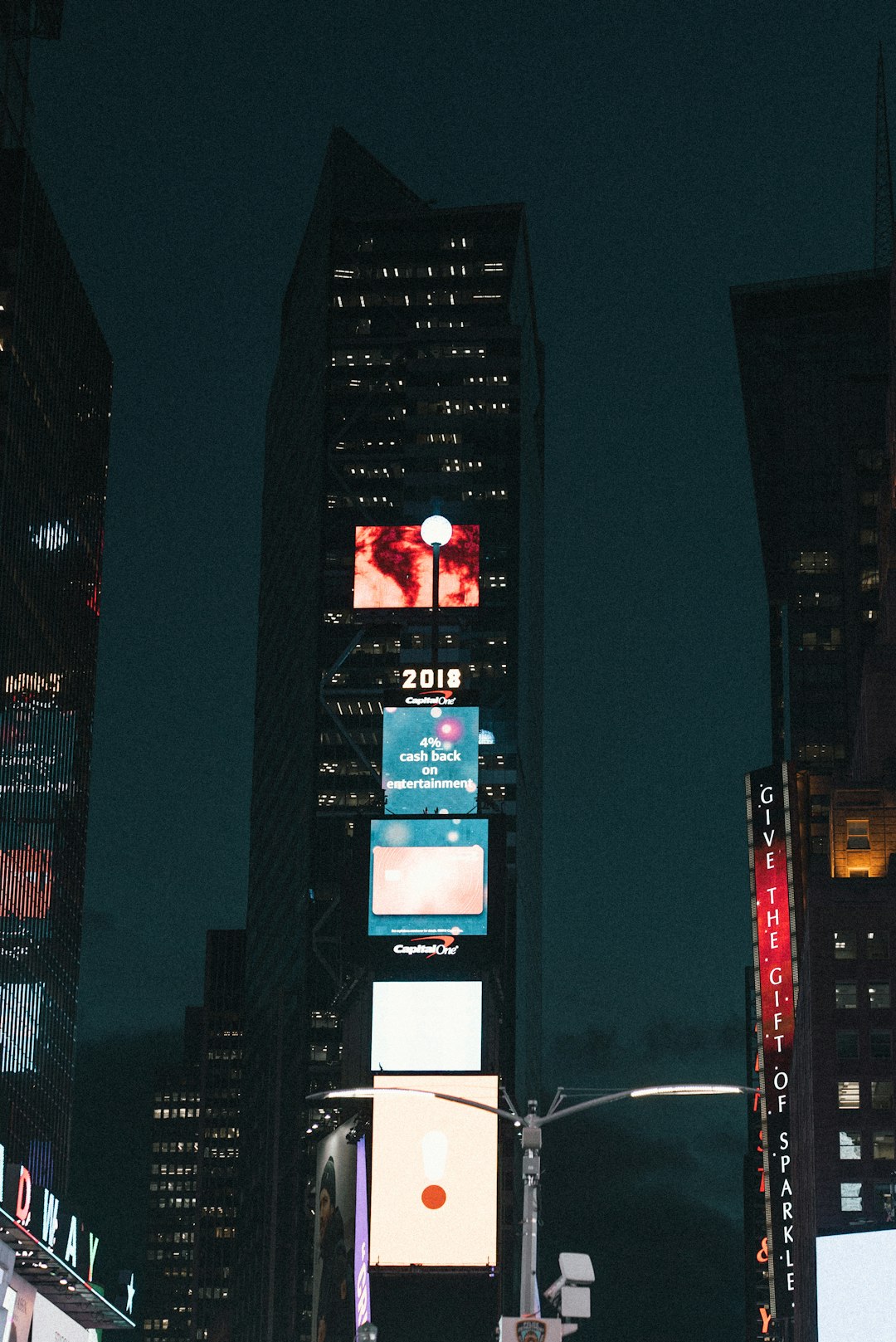 black and white concrete building during nighttime