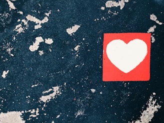 a heart painted on a piece of paper