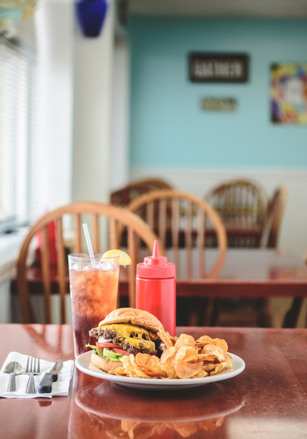 burger on plate