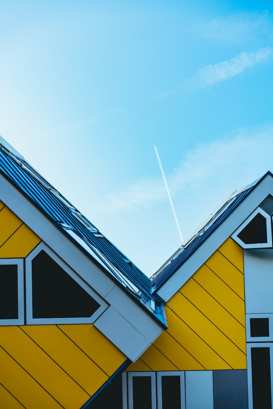 yellow and blue house facade