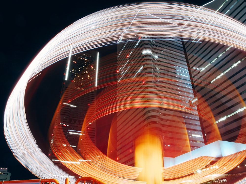 time-lapse photography of orange and white street light