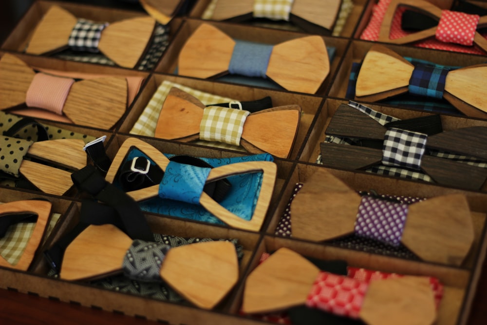 assorted-color neckties