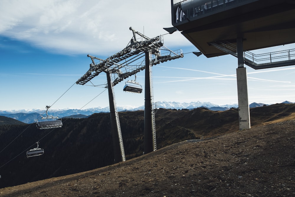 cable car on hills