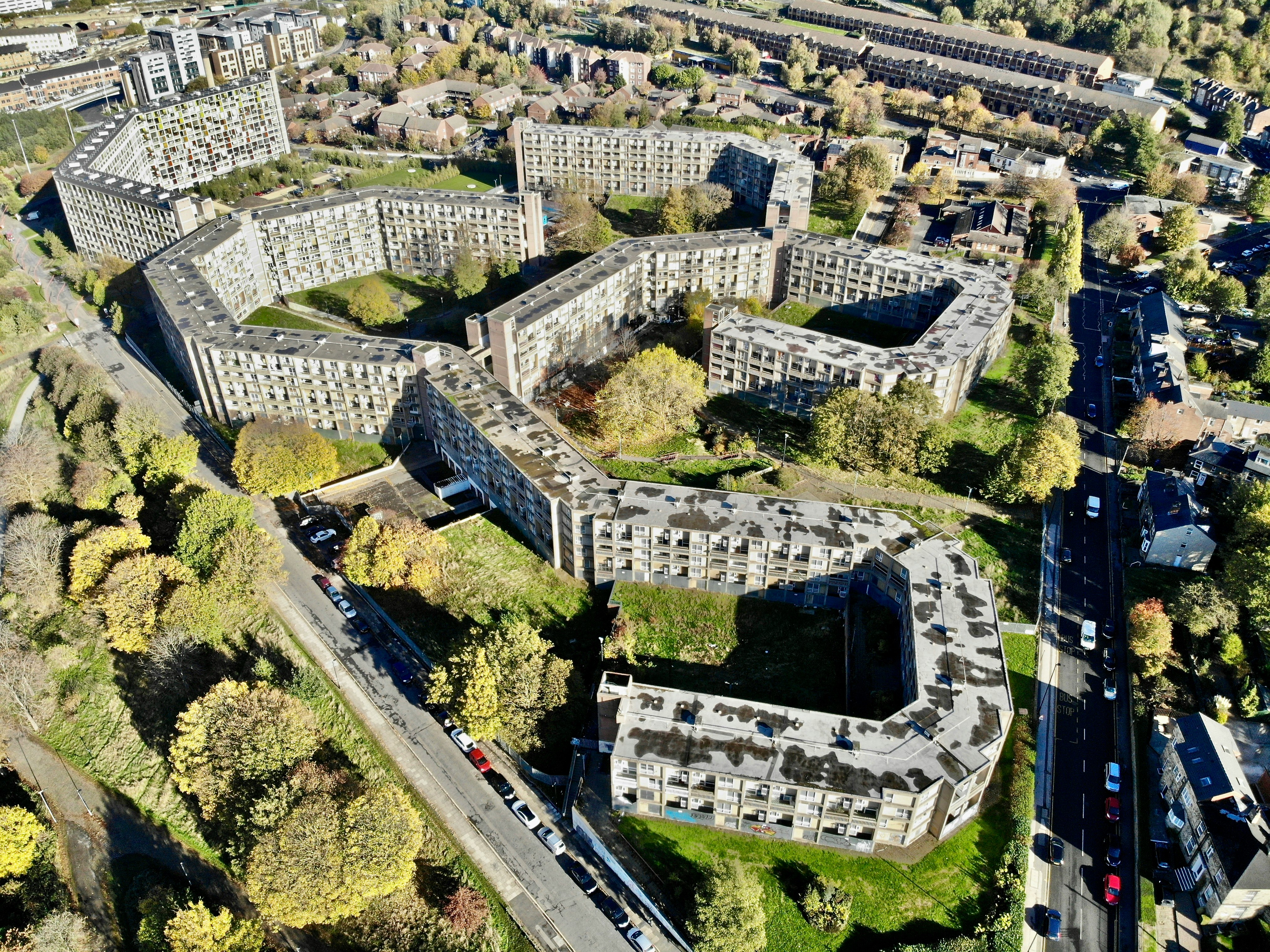 buildings in aerial photography