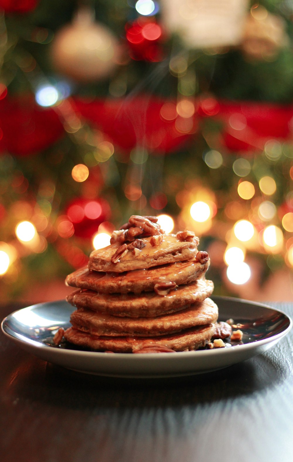 selective focus photography of pancakes on plate