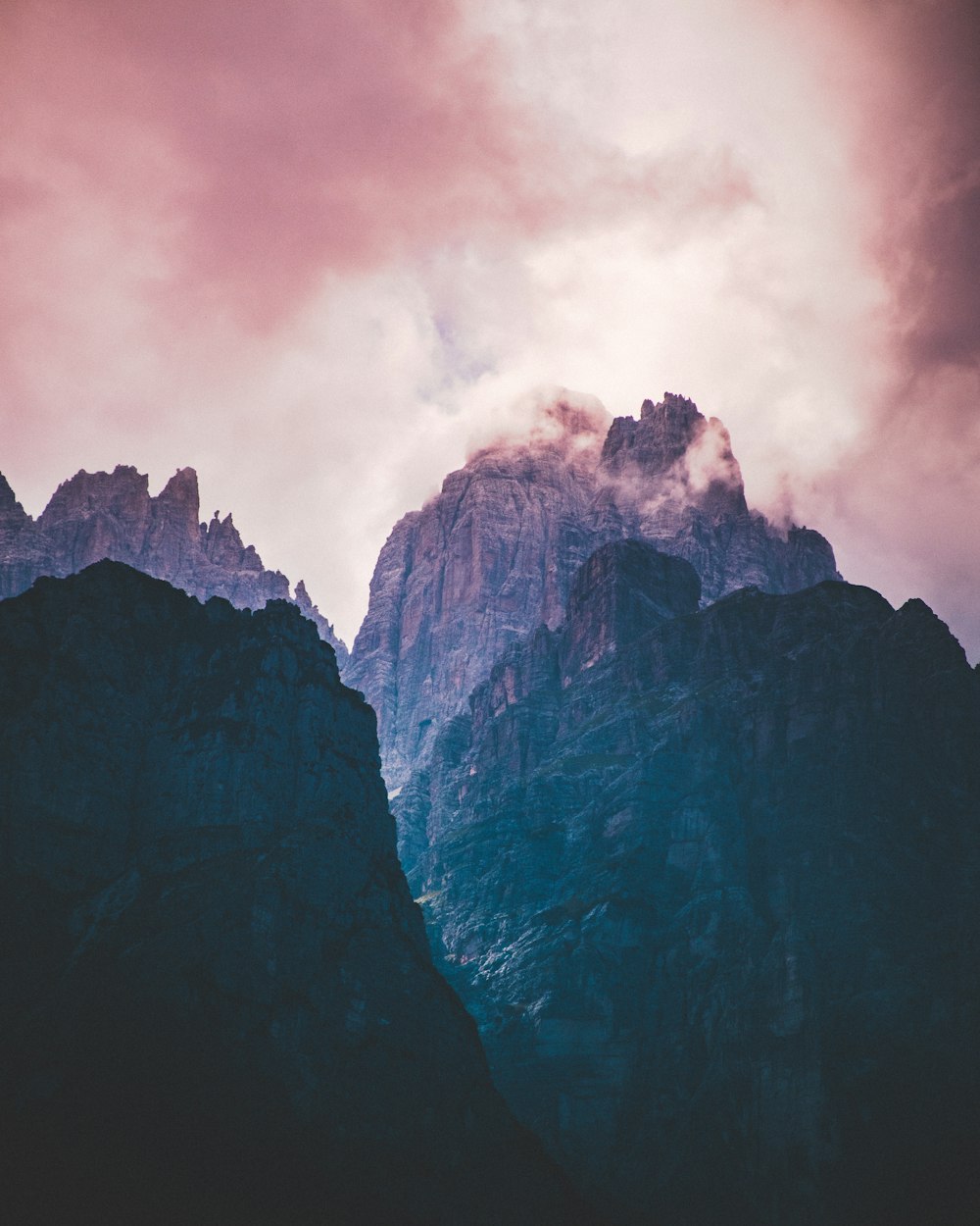 mountain covered with fogs