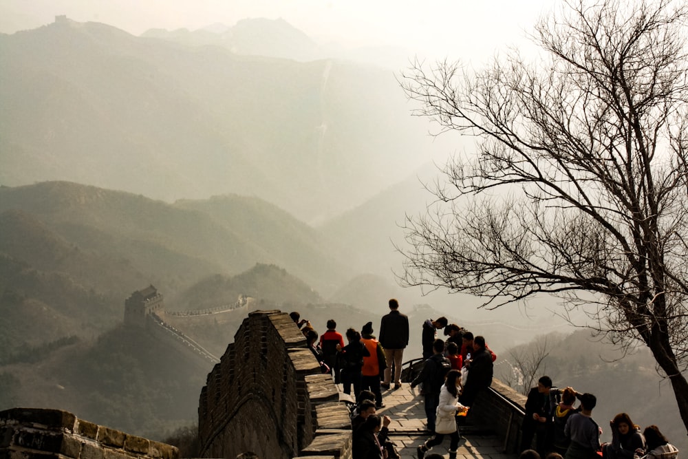 people at the Great Wall of China during day