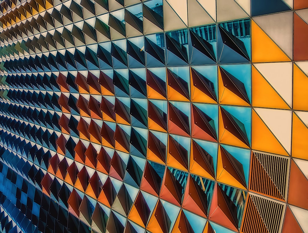 multicolored glass wall highrise building